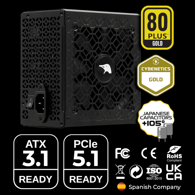 Fuente 1000W BLACK PRO ATX 3.1 PCIE 5.1 GOLD 80 PLUS