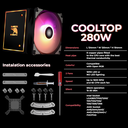 COOLTOP 1280: disipador 8 heatpipes y 2 ventiladores 12cm
