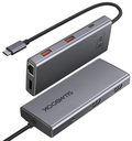 Mini-Docking 8 en 1 USB-C a (2x)HDMI 4K60Hz+DP Carga 100W RJ45 Gigalan (dongle hub)