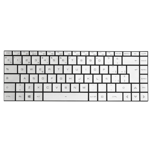 [TECLADO-ISO-PLATA-ESP-PROX15] Teclado ISO Plateado Español (ProX 15)